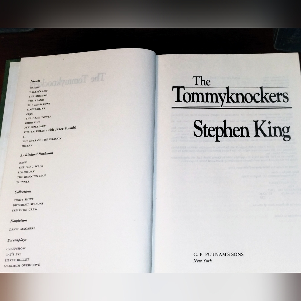 The Tommyknockers by Stephen King (1987), G.P. Putnam's Sons, HC, No DJ